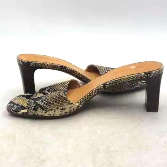 Madewell Python Embossed Leather Slide Sandals Size 9 - Picture 4 of 8